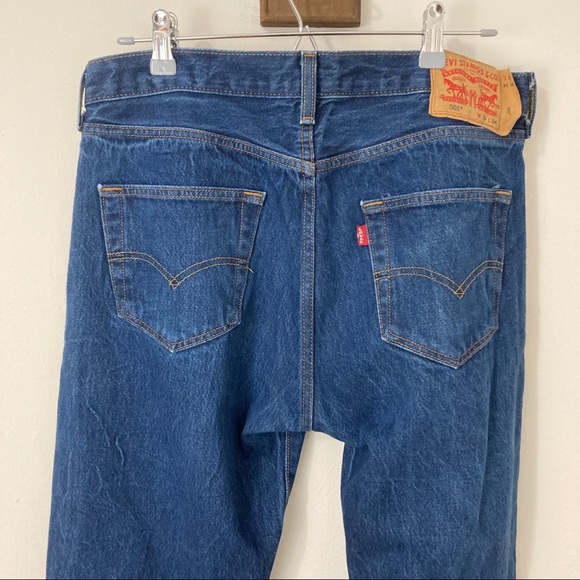 Levi’s Mens 36 34 button fly straight blue - Picture 8 of 10